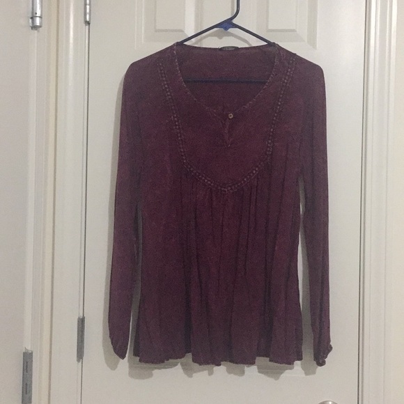 basil lola Tops - Long sleeve maroon top size medium